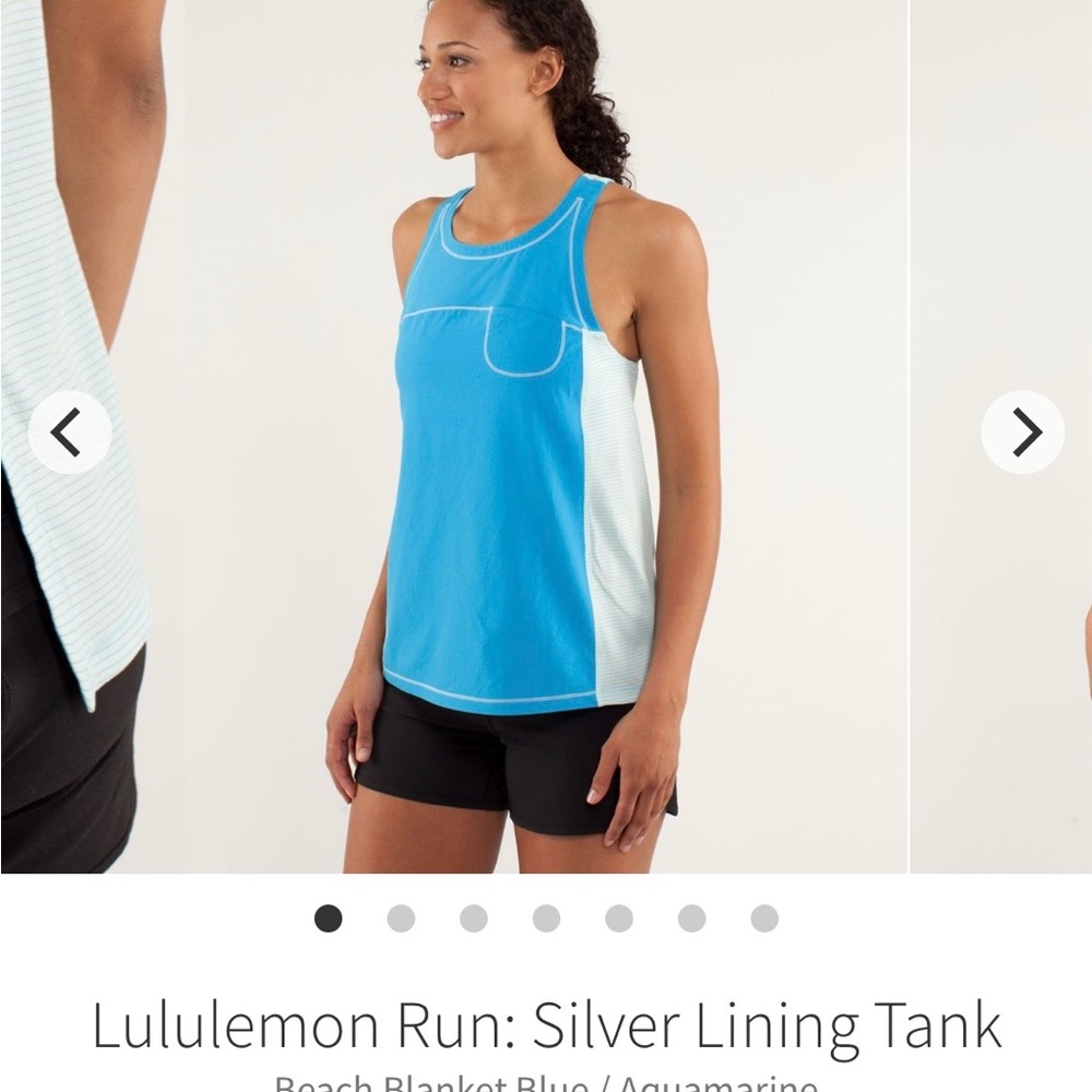 lululemon athletica Blue and White Run Tank Top